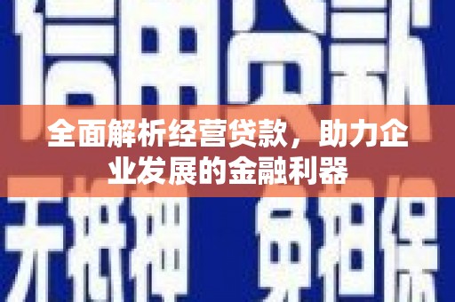 南屯全面解析经营贷款，助力企业发展的金融利器