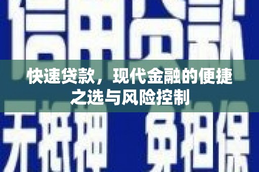 南屯快速贷款，现代金融的便捷之选与风险控制