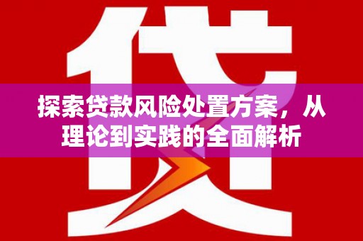 南屯探索贷款风险处置方案，从理论到实践的全面解析