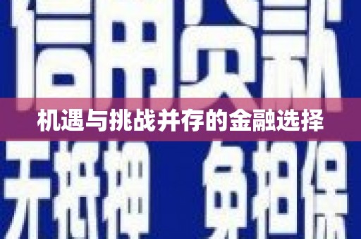 南屯机遇与挑战并存的金融选择