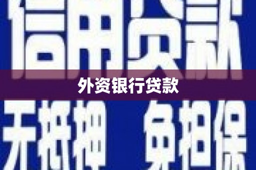 南屯外资银行贷款