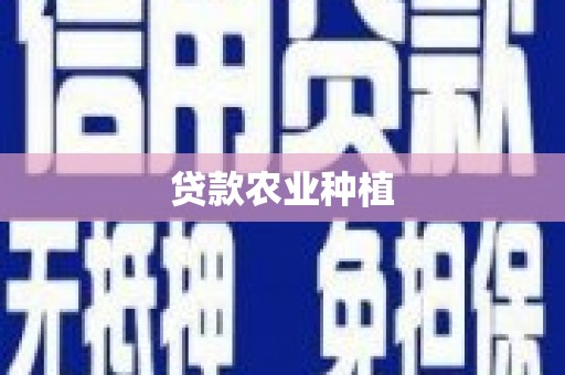 南屯贷款农业种植